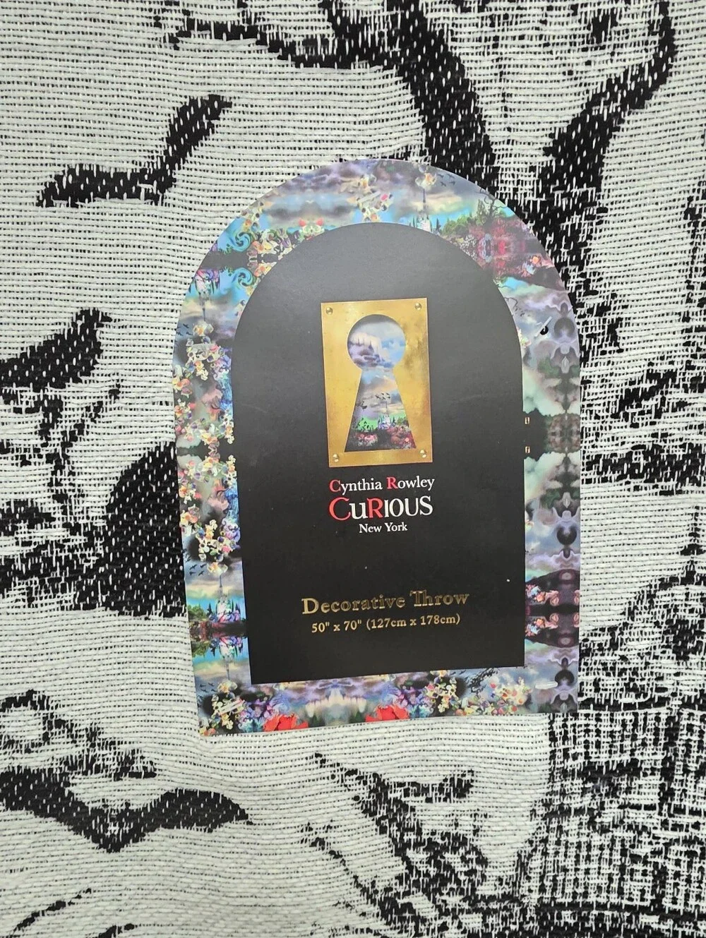Cynthia Rowley Halloween Throw Blanket Haunted House Raven New